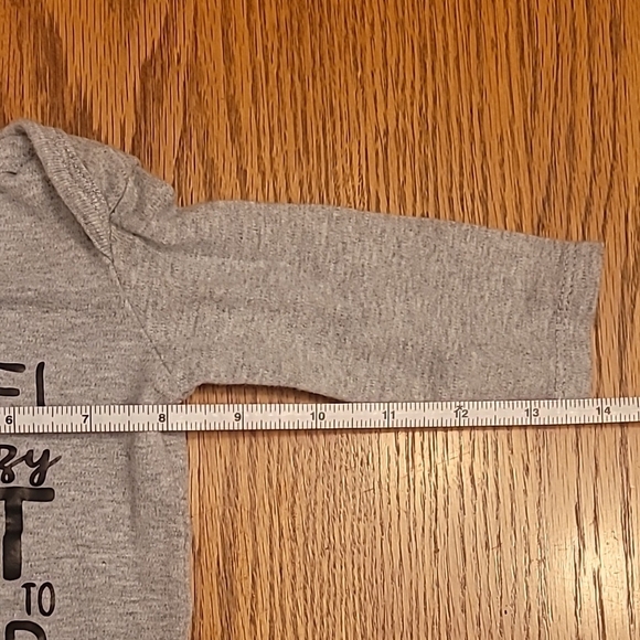 Gray Long Sleeved Bodysuit with Funny Text LOT H - Picture 7 of 7